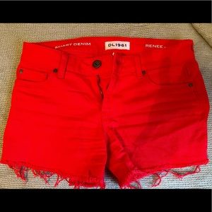 DL 1961 size 24 red Jean shorts